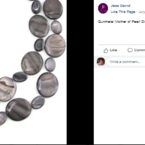 Artisan Black Mother of Pearl necklace Jess David - Picture 8 of 8